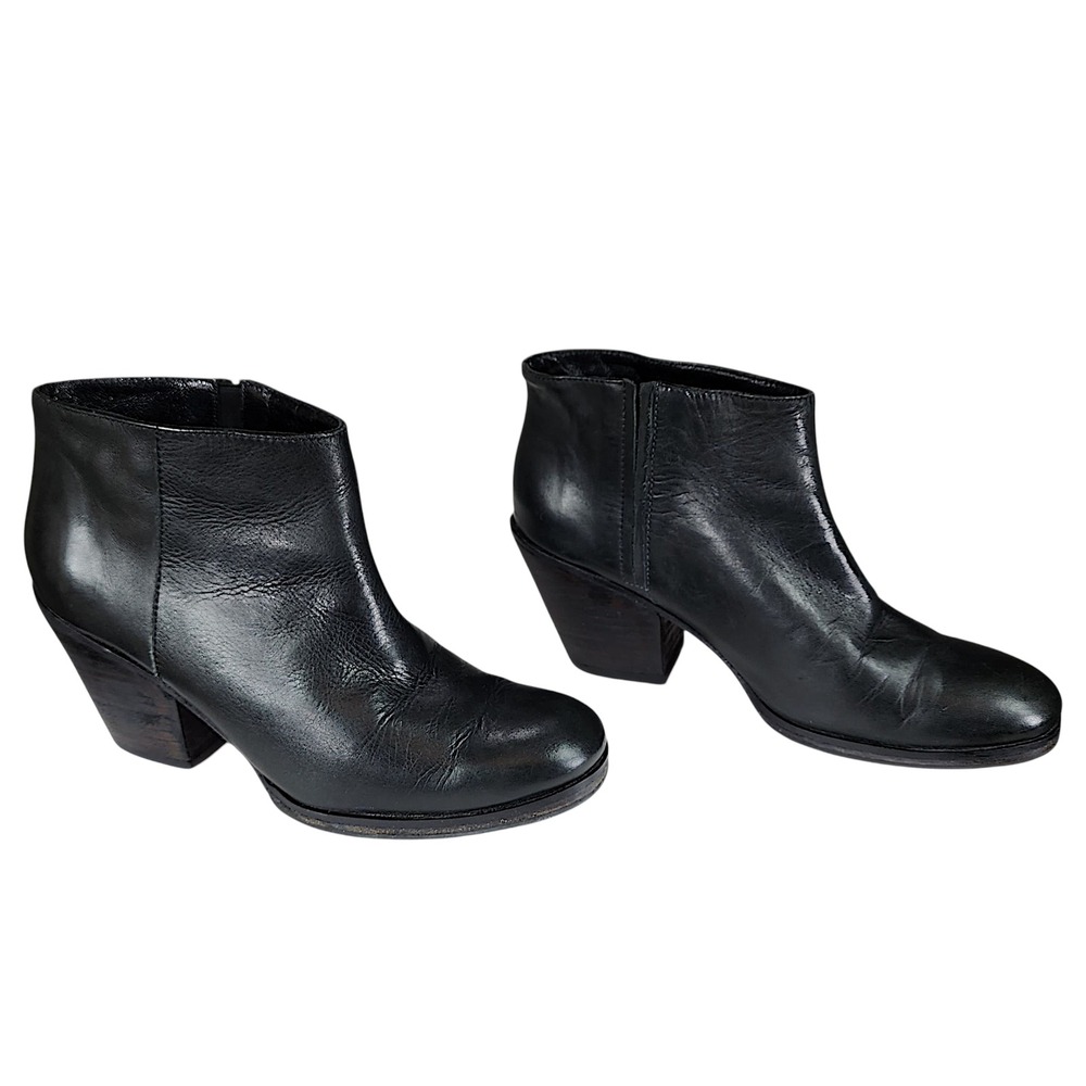 Rachel Comey Ankle Boots sz 5.5 Womens Black Leather Western Coastalcowgirl Boho